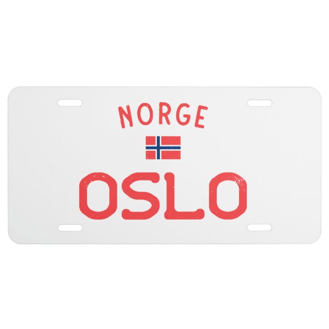 Distressed Oslo Norge (Norway) License Plate (Front)