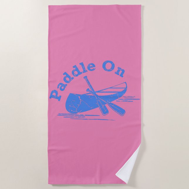Distressed Paddle On Design - Beach Towel (Front)