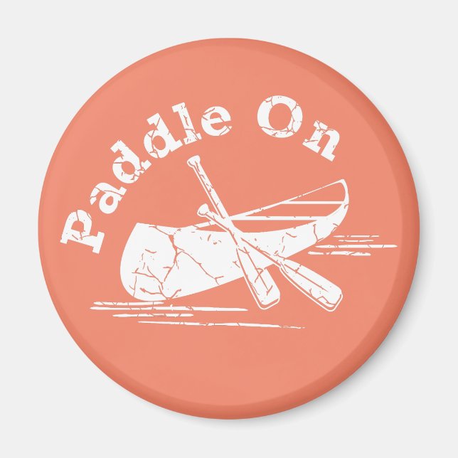 Distressed Paddle On Design - Magnet (Front)