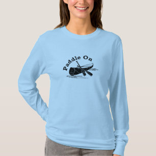 Distressed Paddle On Design - Women's Basic Long S T-Shirt