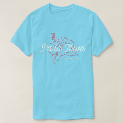 Distressed Paia Town Hawaii Hibiscus T_Shirt