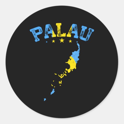 Distressed Palau Flag Patriotic Classic Round Sticker