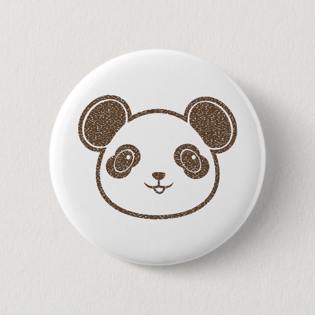 Distressed Panda Bear Button (Front)