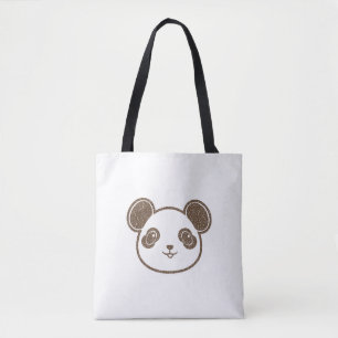 Distressed Panda Bear Tote Bag