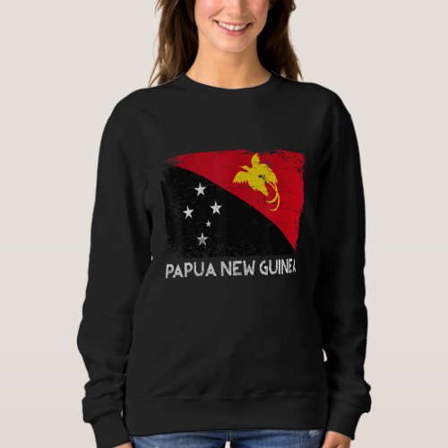 Distressed Papua New Guinea Flag Men Women Kids Pa Sweatshirt