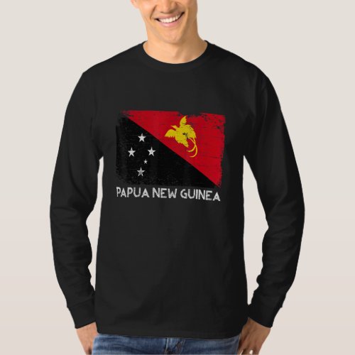 Distressed Papua New Guinea Flag Men Women Kids Pa T_Shirt