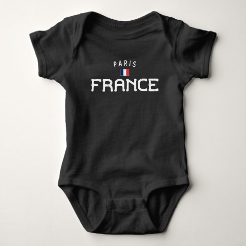 Distressed Paris France Baby Bodysuit