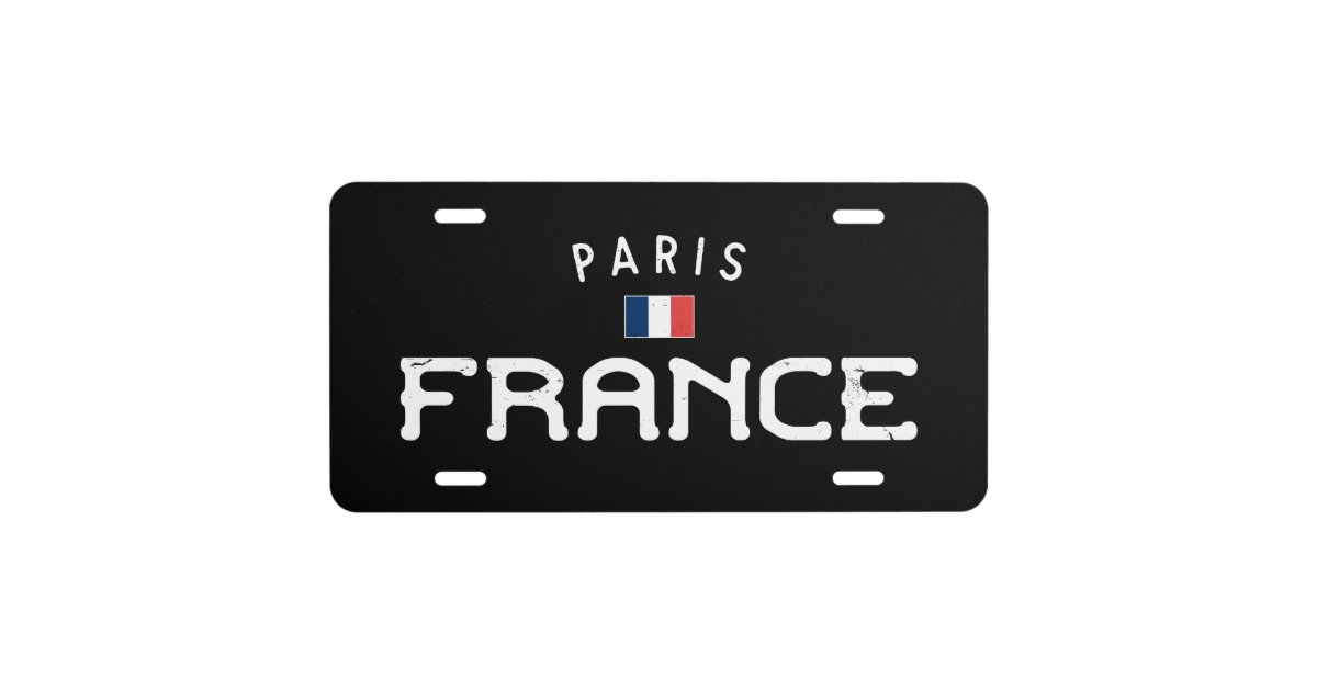 Distressed Paris France License Plate | Zazzle