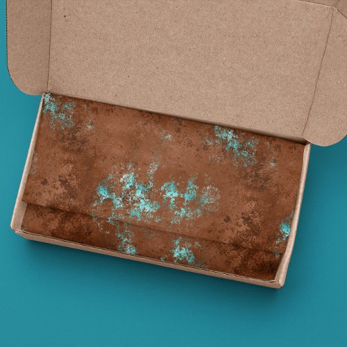 Distressed Patina Copper Vintage  Tissue Paper