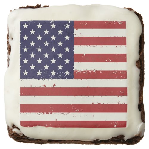 Distressed Patriotic American Flag Chocolate Brownie