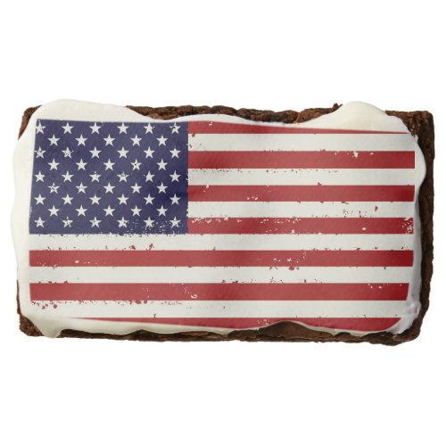 Distressed Patriotic American Flag Chocolate Brownie