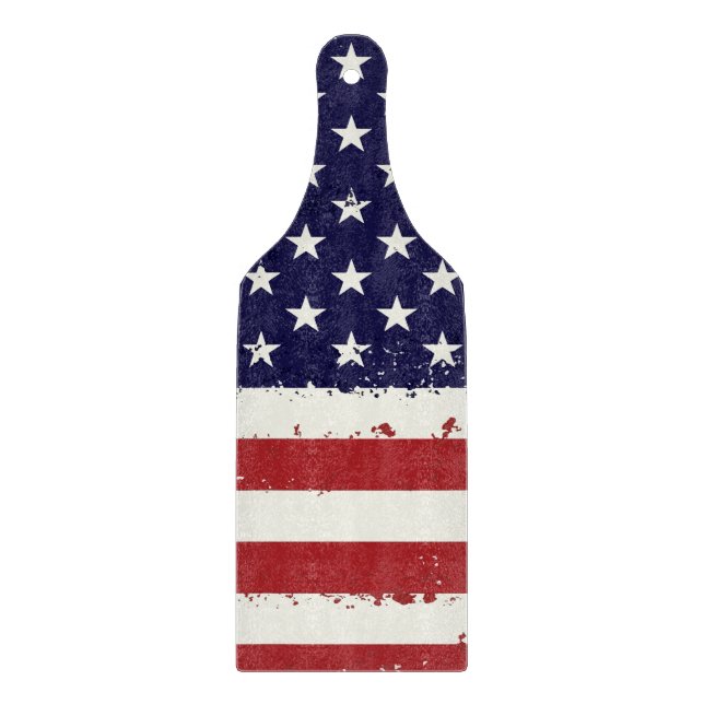 Distressed Patriotic American Flag Cutting Board (Front)