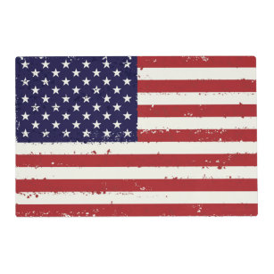 Distressed Patriotic American Flag Placemat