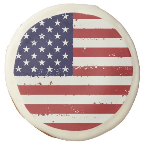 Distressed Patriotic American Flag Sugar Cookie