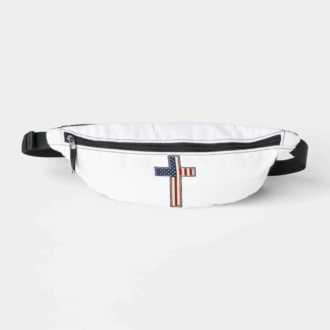 Distressed Patriotic Cross Vector Design_1 Fanny Pack (Front)