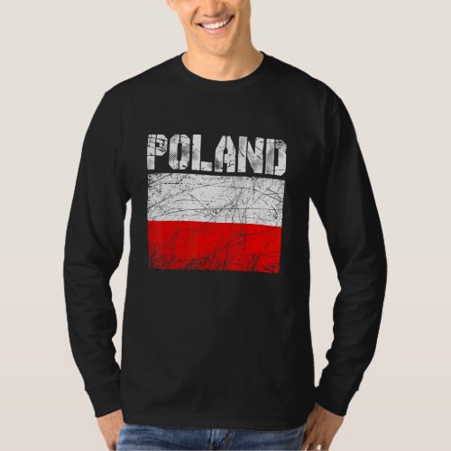 Distressed Patriotic Poland Flag Men Women Kids T_Shirt