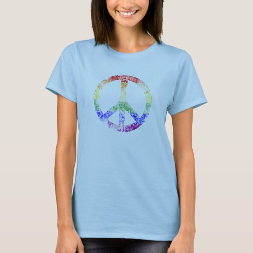 Distressed Peace Symbol T_Shirt