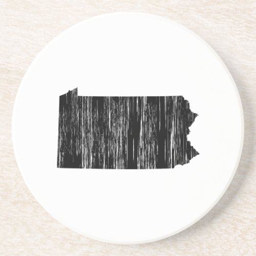 Distressed Pennsylvania State Outline Drink Coaster