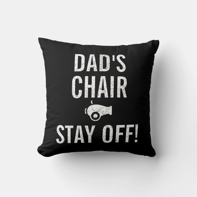 Distressed Personalized Black Stay Off Cannon Throw Pillow (Front)