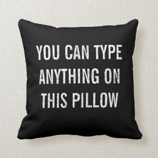 Distressed Personalized Black Throw Pillow