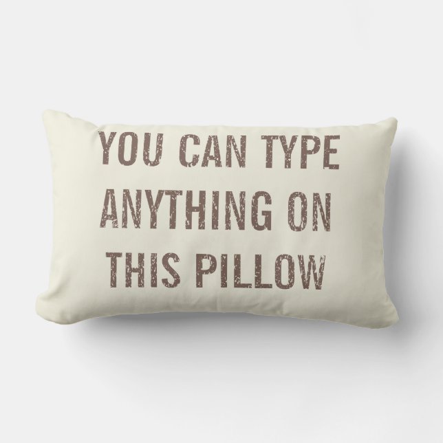 Distressed Personalized Cream Lumbar Lumbar Pillow (Front)