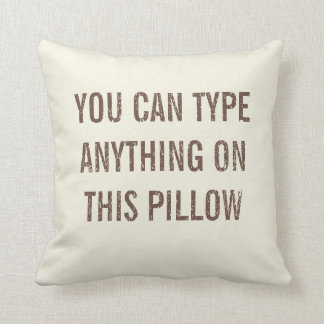 Distressed Personalized Cream Throw Pillow