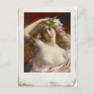 Distressed Photograph of Victorian Lady Postcard