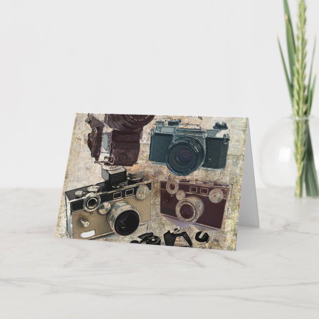 distressed photographer photography retro Camera Card (Front)