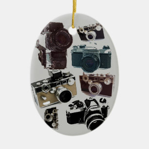 distressed photographer photography retro Camera Ceramic Ornament