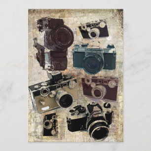 distressed photographer photography retro Camera Invitation