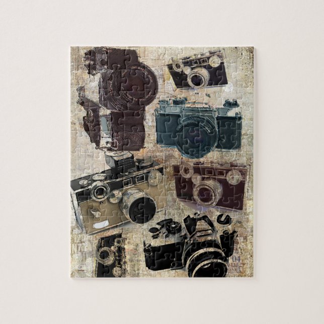 distressed photographer photography retro Camera Jigsaw Puzzle (Vertical)