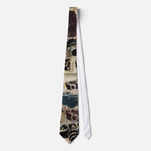 distressed photographer photography retro Camera Neck Tie