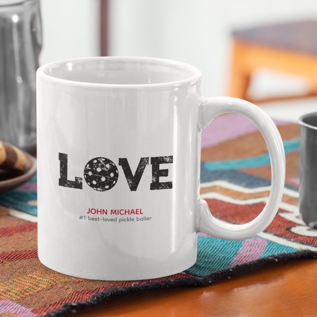 Distressed Pickleball LOVE Coffee Mug (Creator Uploaded)