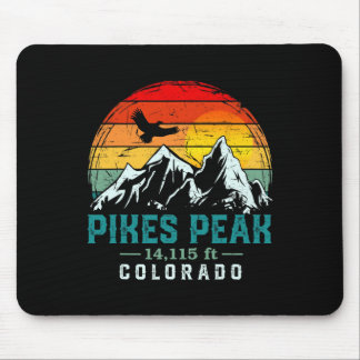 Distressed Pikes Peak Mountain Colorado Retro Hiki Mouse Pad