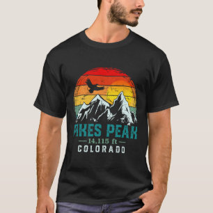 Distressed Pikes Peak Mountain Colorado Retro Hiki T-Shirt