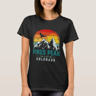 Distressed Pikes Peak Mountain Colorado Retro Hiki T-Shirt