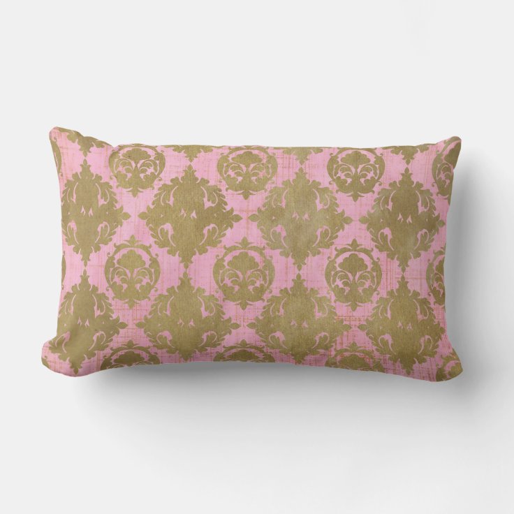 Distressed Pink and Gold Throw Pillow Zazzle