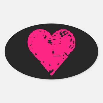 Distressed Pink Heart Car Stickers by Crosier at Zazzle