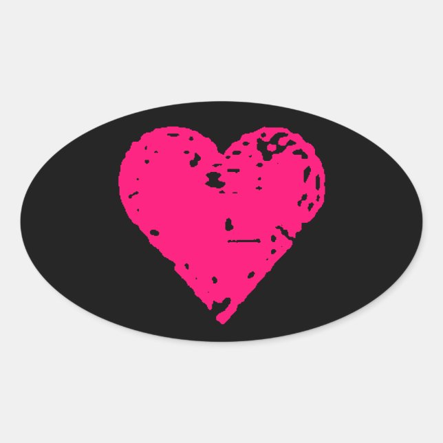 Distressed Pink Heart Car Stickers (Front)