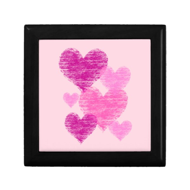 Distressed Pink Heart Collage Gift Box (Front)