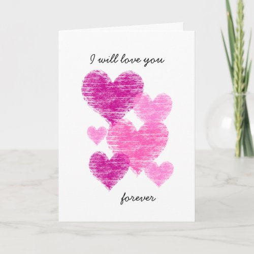 Distressed Pink Heart Collage Valentine Card