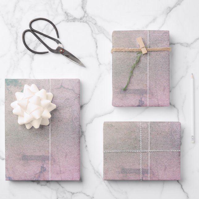 Distressed Pink Marble Wrapping Paper Sheets (Front)