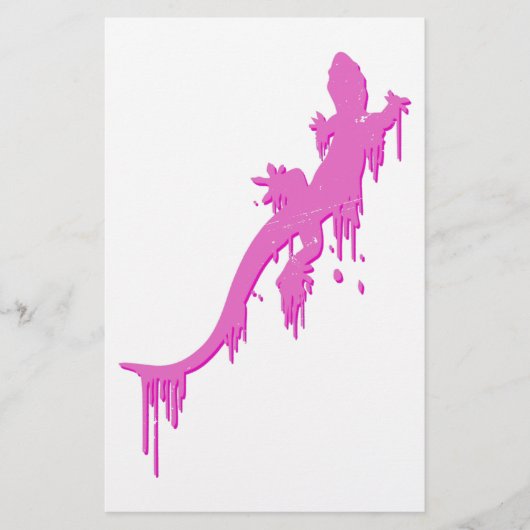 Distressed Pink Salamander With Paint Drip (Front)