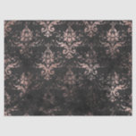 Distressed Pink Scroll Work on Black Decoupage Tissue Paper