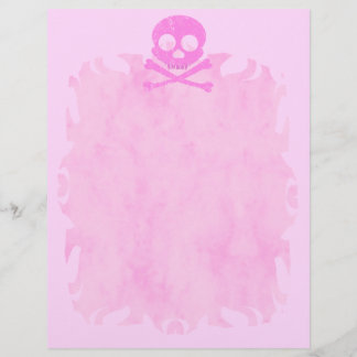 Distressed Pink Skull Flame Letterhead