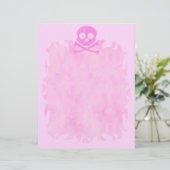 Distressed Pink Skull Flame Letterhead (Standing Front)