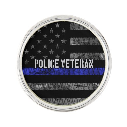 Distressed Police Veteran Police Flag Lapel Pin