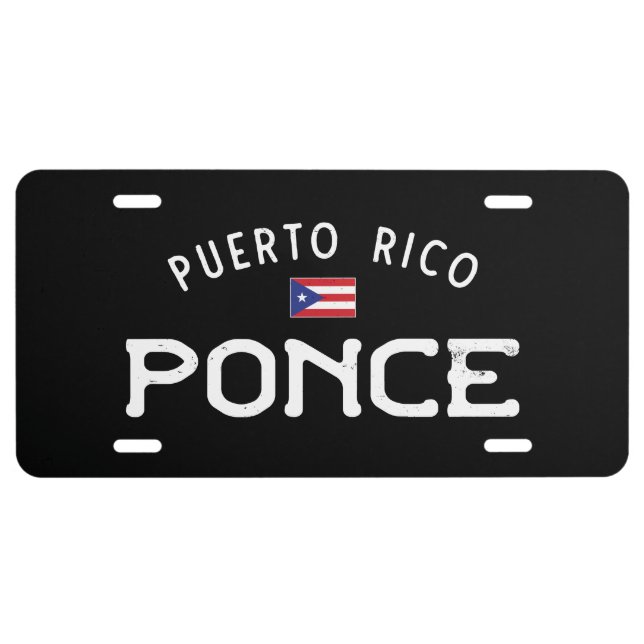 Distressed Ponce Puerto Rico License Plate (Front)