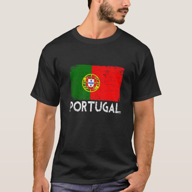 Distressed Portugal Flag Men Women Kids Patriotic T-Shirt (Front)