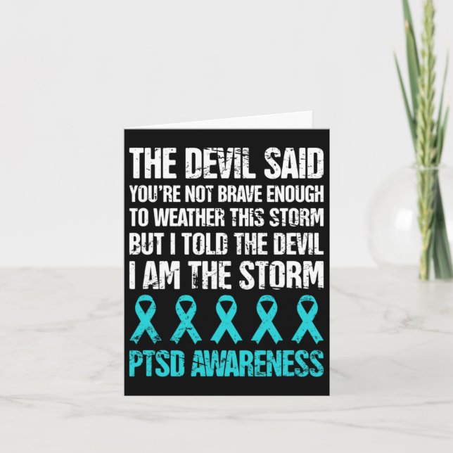 Distressed Post Traumatic Stress Ptsd Awareness  Card (Front)